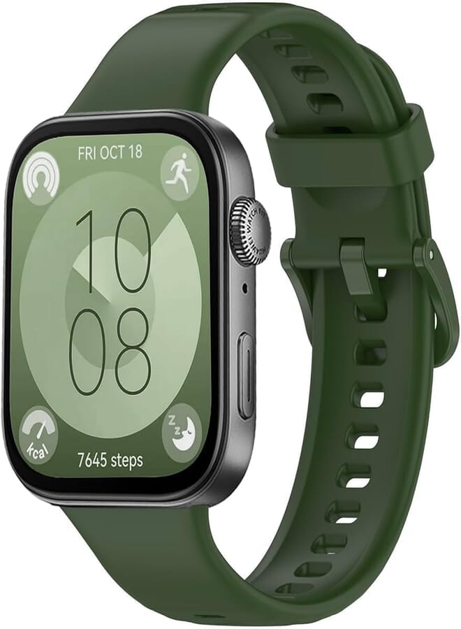 Silicone Bands for Huawei Watch Fit 3 Band, Breathable Soft Silicone Sport Replacement Strap for Huawei Watch Fit 3 Band for Women/Men, Adjustable Waterproof Sport Strap (Olive)