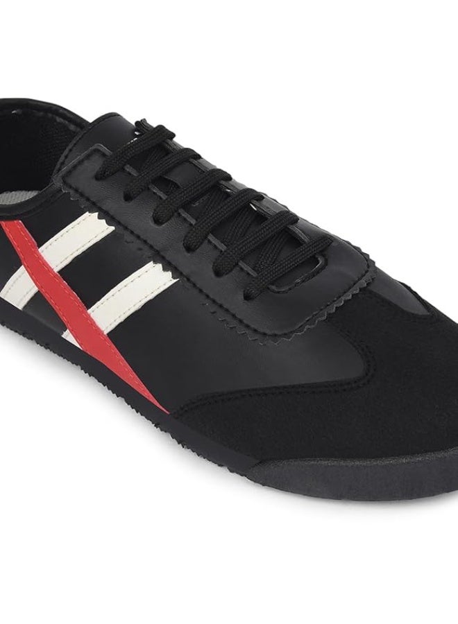 Liberty Leap7x DECIAN-3E Casual Lacing Sneakers for Men - Black | Suitable for Travel, College, Office | Comfortable Lace-Up Casual Shoes | Lightweight, Durable & Stylish Fashion Footwear for Gents - Image 2