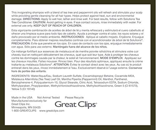 GREAT CLIPS Solutions Tea Tree Shampoo 12 fl oz | Natural Dry Scalp & Dandruff Treatment with Invigorating Essential Oils | Nourish and Stimulate Scalp | For All Hair Types - Image 5