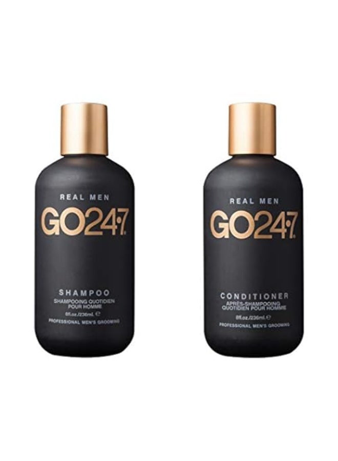 go247 GO24•7 – Come Clean Bundle – Shampoo & Conditioner – Cleanses, Hydrates, Strengthens, Men’s Hair, 8fl.oz, 8fl.oz - Image 1