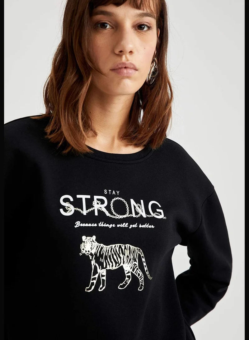 DeFacto Woman Regular Fit C Neck Sweat Shirt