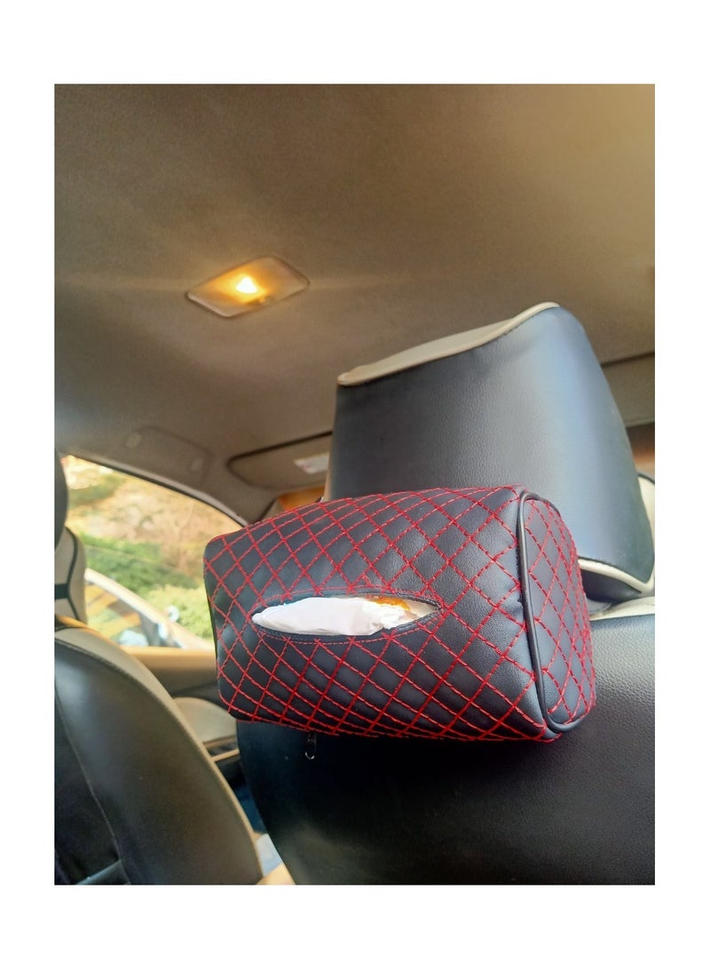 Assafco Assafco Car Leather Tissue Holder square embroidery  - Image 1