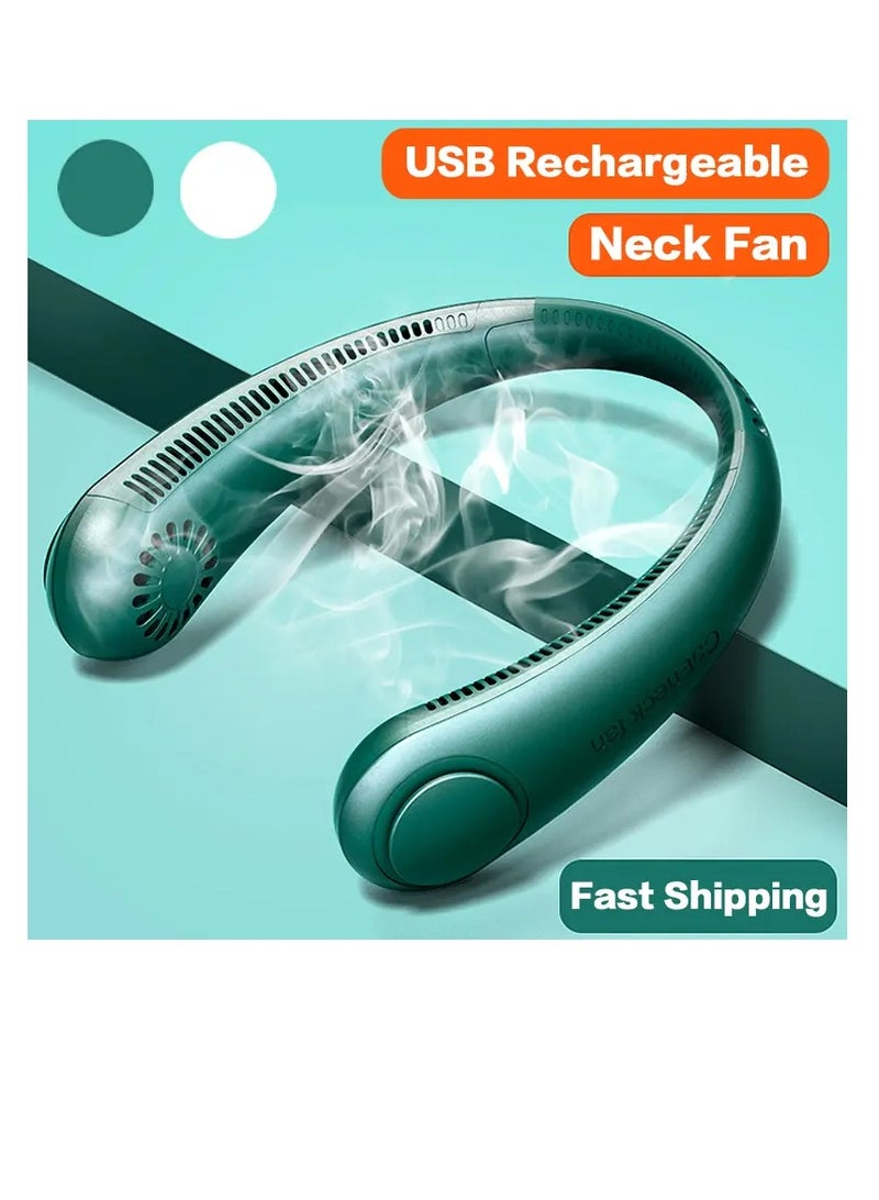 TIGER Wearable Bladeless Neck Fan – 360° Cooling Portable Hanging Necklace Fan with USB Rechargeable Battery, Hands-Free Mini Air Conditioner Cooler for Indoor & Outdoor Use, Headphone-Style Design  - Image 1