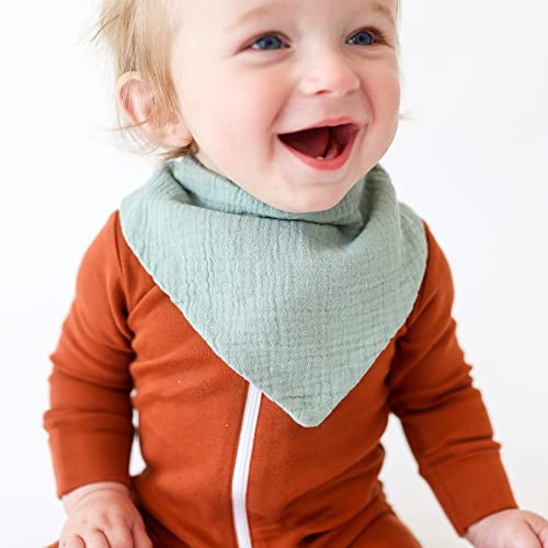 Konssy Muslin Baby Bibs 10 Pack Baby Bandana Drool Bibs 100% Cotton for Unisex Boys and Girls, Soft Absorbent Set for Teething and Drooling - Image 4