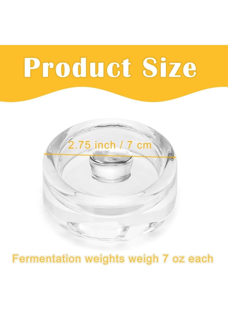 Relex 8 Pack Glass Fermentation Weight, Easy Grip Fermenting Weights Canning Weights and Pickling Glass Weight for Wide Mouth Mason, Clear - Image 2