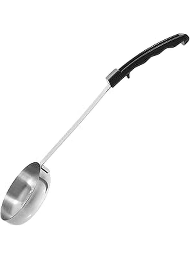 6 Oz Stainless Steel Slotted Serving Ladle With Long Black Handle - Image 1
