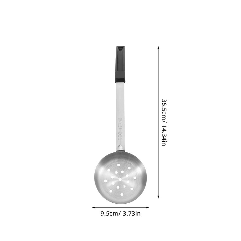 6 Oz Stainless Steel Slotted Serving Ladle With Long Black Handle - Image 3