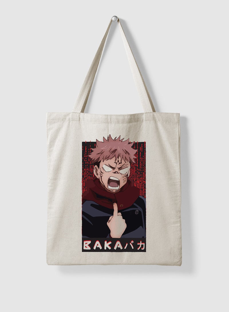 LOWHA Polyester Tote Bag with Shoulder Straps and Itadori Yuji Anime Pattern  - Image 4