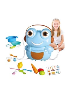 Swift Kitchen Playing Box, Toy Pots and Pans for Kids with Frog Storage Box | Kids Kitchen Playset with Pretend Play Kitchen Toy with Cut Play Food and Vegetables  - Image 3