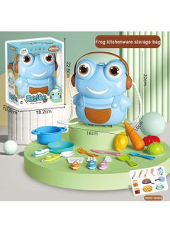Swift Kitchen Playing Box, Toy Pots and Pans for Kids with Frog Storage Box | Kids Kitchen Playset with Pretend Play Kitchen Toy with Cut Play Food and Vegetables  - Image 2