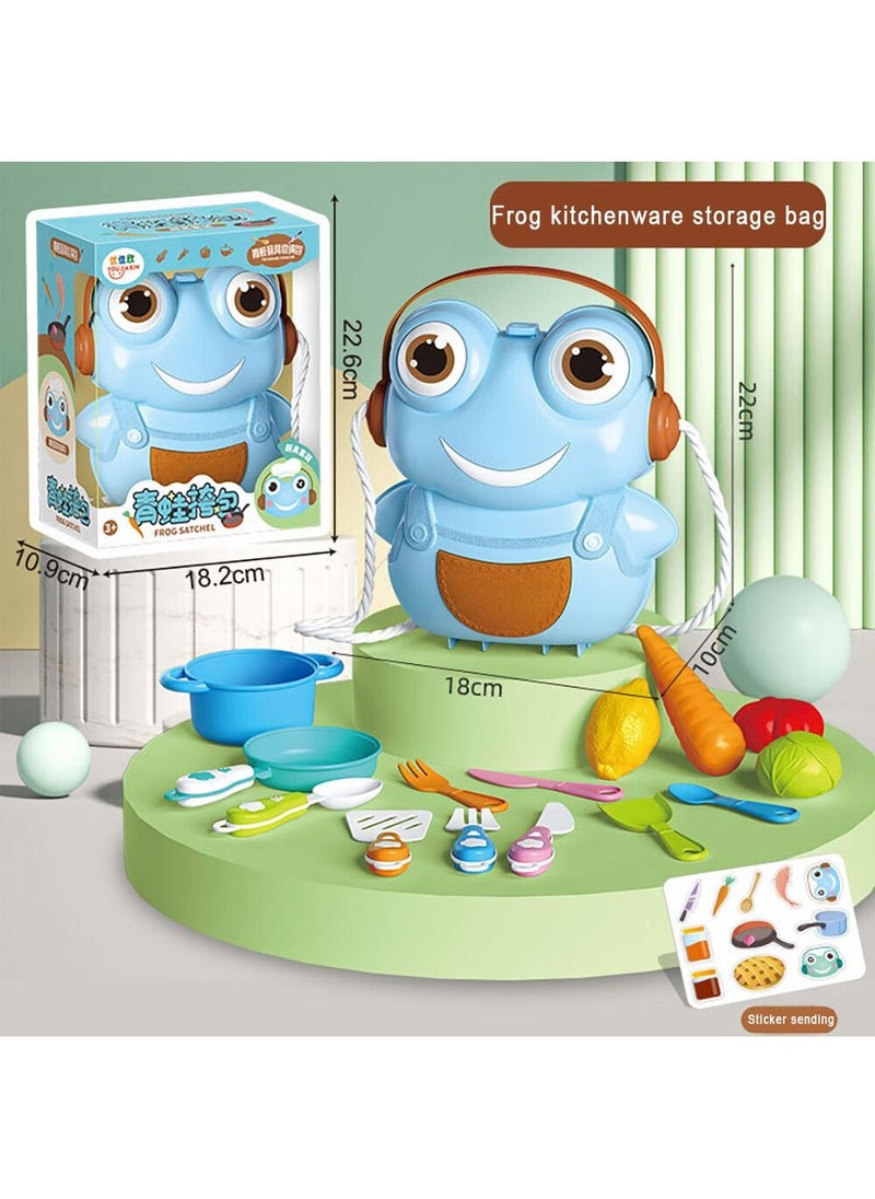 Swift Kitchen Playing Box, Toy Pots and Pans for Kids with Frog Storage Box | Kids Kitchen Playset with Pretend Play Kitchen Toy with Cut Play Food and Vegetables  - Image 2