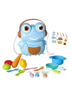 Swift Kitchen Playing Box, Toy Pots and Pans for Kids with Frog Storage Box | Kids Kitchen Playset with Pretend Play Kitchen Toy with Cut Play Food and Vegetables  - Image 1