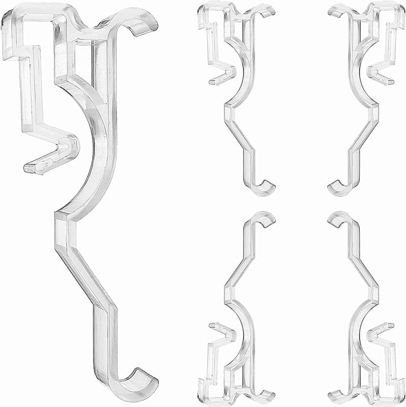 Cutelec Valance Clips 6pcs 2.5" Clear Plastic Hidden Retainer Holder Installation Bracket for 2inch Horizontal Wood and Faux Wood Blinds with a 2-1/2" (64mm) Arc-Shaped Slat - Image 1