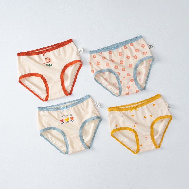 Girls Cotton Antibacterial Panties Summer Lace H792/small flower SJ257 