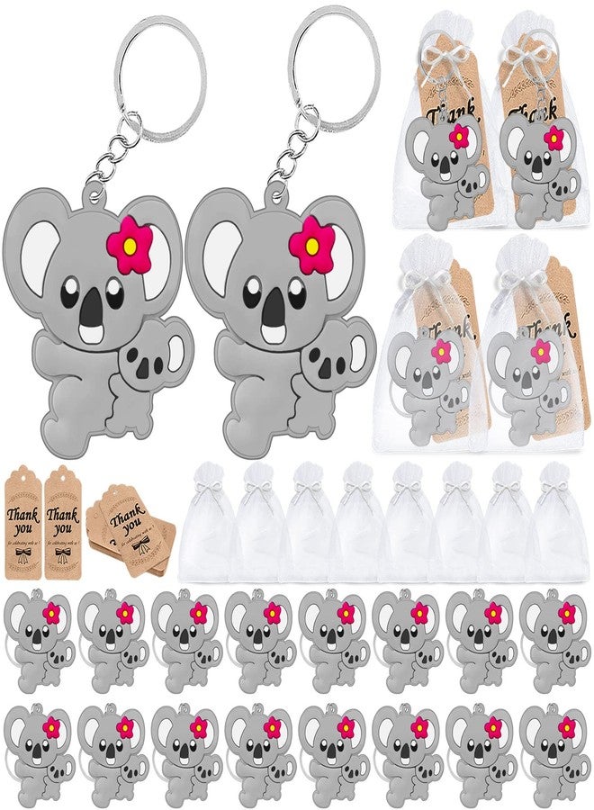 CiciBear 60 Pack Party Decorations for Guests, 20 Koala Keychains, 20 Tags and 20 Gift Bags for Koala Themed Party, Animal Lover, Kids Birthday, Baby Shower - Image 1