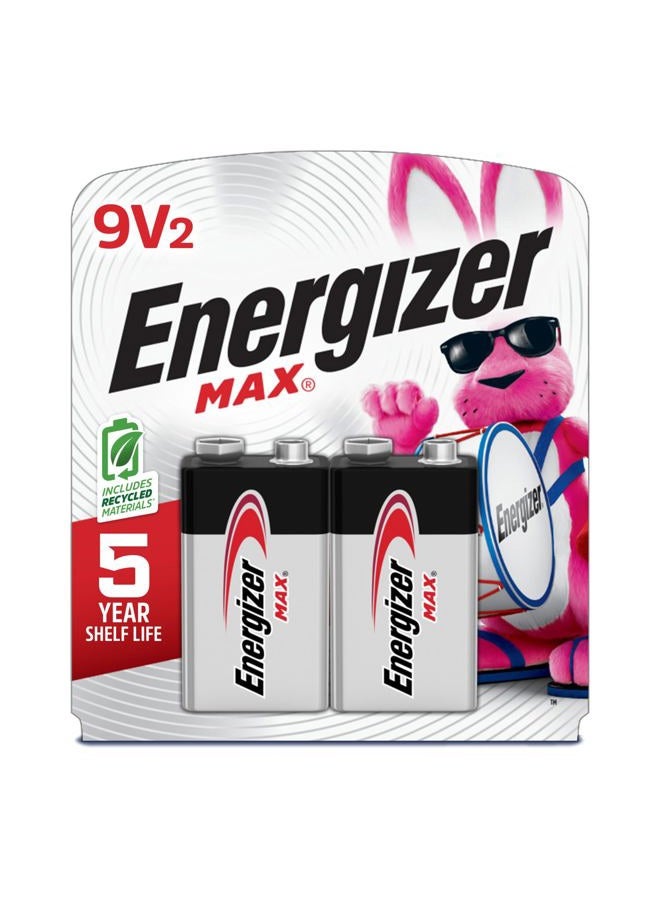 Energizer بطاريات MAX 9V (عبوة 2)، بطاريات قلوية 9 فولت - قد يختلف التعبئة - Image 1