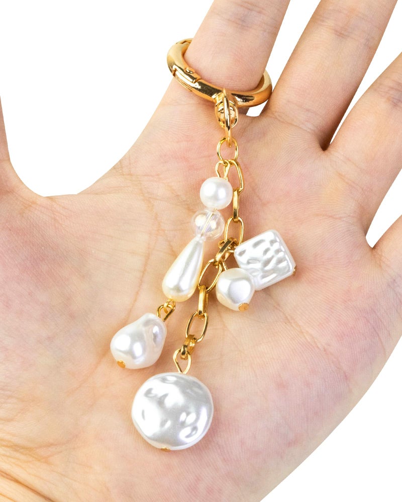 JIMYICLR Gold Beach Bag Keychain Starfish Pearl Seashell Purse Charms for Handbags Cute Bag Charm Accessories for Women - Image 4