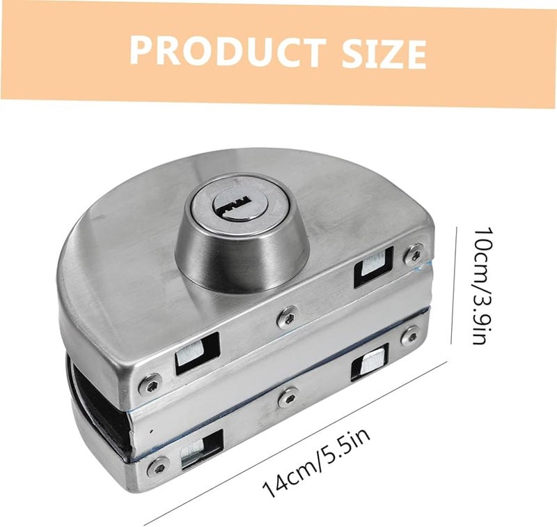 Artibetter قفل باب زجاجي منزلق بدون حفر بمقبض تصميم نصف دائري سهل التركيب - Image 3