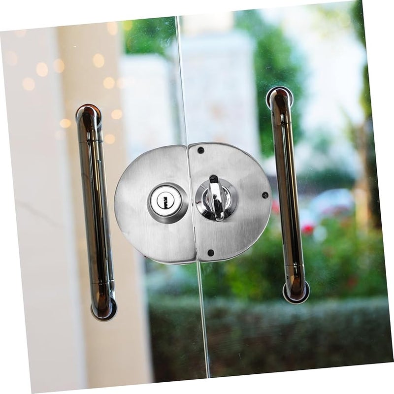 Artibetter قفل باب زجاجي منزلق بدون حفر بمقبض تصميم نصف دائري سهل التركيب - Image 5