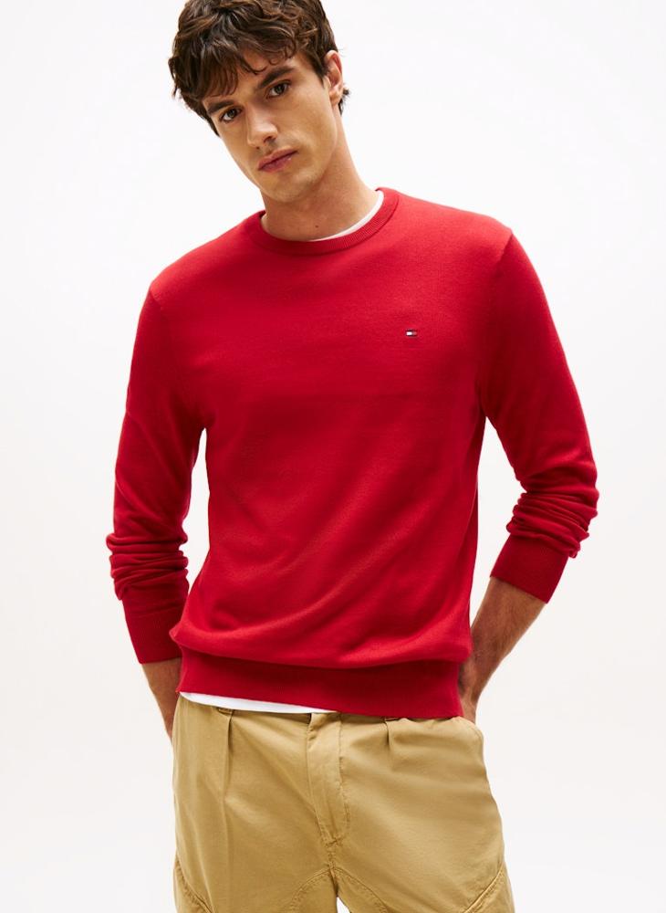 TOMMY HILFIGER Flag Embroidery Crew Neck Jumper - Image 1