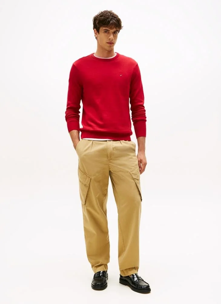Tommy Hilfiger Medium Red ESSENTIAL SSNL COTTON CREW NECK for Men | Best Price UAE