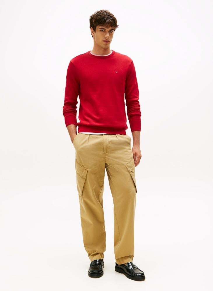 TOMMY HILFIGER Flag Embroidery Crew Neck Jumper - Image 4