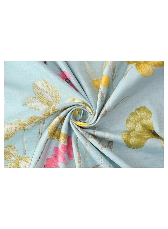 BSB HOME أغطية سرير كينج من قطن جليسي الفاخر مع 2 غطاء وسادة كينج من كينغستون | أغطية قطن ناعمة فاخرة (مجموعة 3 قطع، 275 × 275 سم ورقة مسطحة، 50 × 75 سم أغطية وسائد، أزرق سماوي ووردي) - Image 4