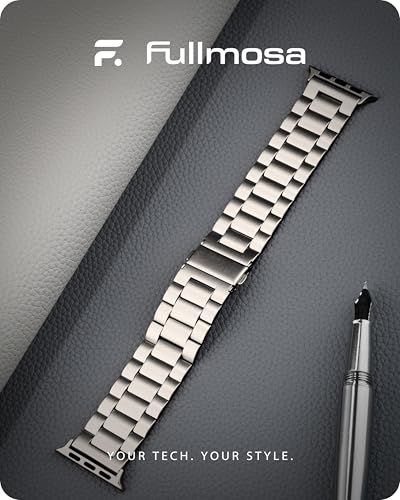 Fullmosa Metal Band Compatible with Apple Watch Bands 41mm 40mm 38mm iWatch Band with Case for Apple Watch Series 9 8 7 6 5 4 3 2 1 SE321 Starlight - Image 3