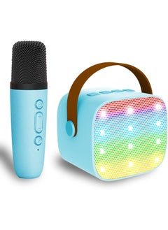 NNEWVANTE Karaoke Machine for Kids, Mini Karaoke Machine for Kids Adults, Portable Bluetooth Speaker with 1 Wireless Microphones,Birthday Toys Birthday Gifts for Girls 4, 5, 6, 7, 8+ Years Old Kid(BLUE)  - Image 1