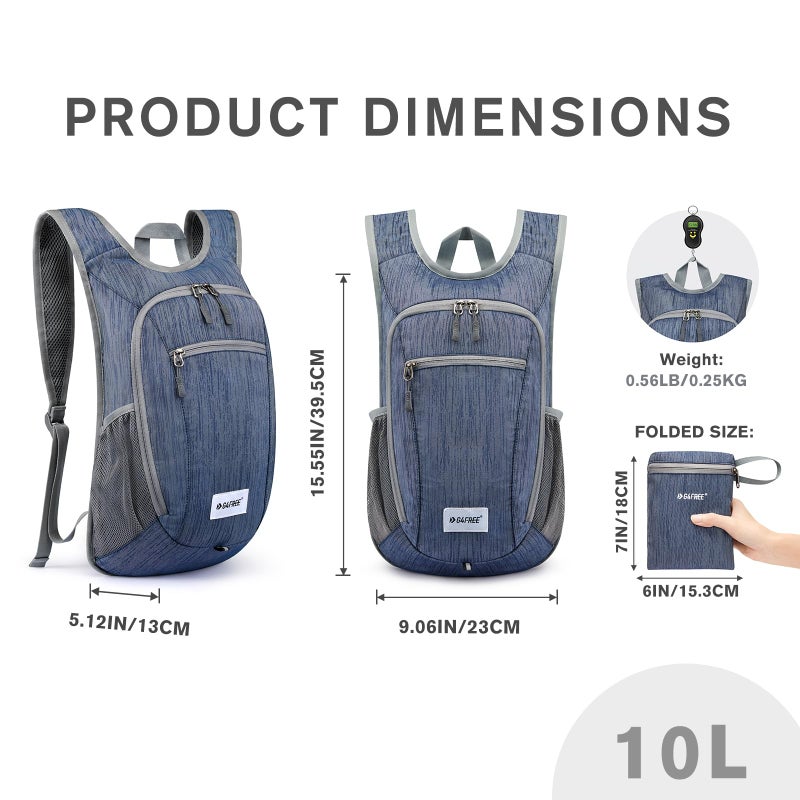 G4Free 10L/15L Hiking Backpack Lightweight Packable Hiking Daypack Small Travel Outdoor Foldable Shoulder Bag - Image 3