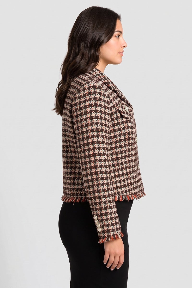 Walter Baker Women Notched Collar Knitted Cardigan, Multicolor - Image 3