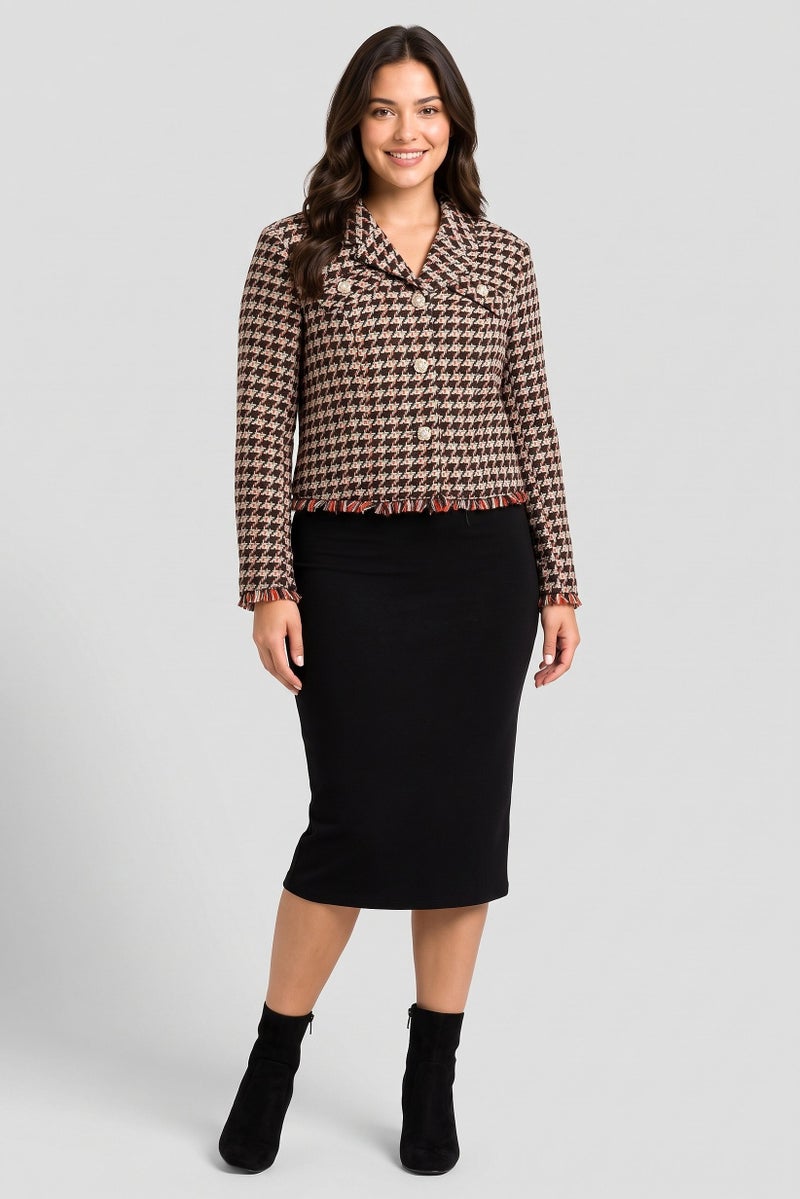 Walter Baker Women Notched Collar Knitted Cardigan, Multicolor - Image 2