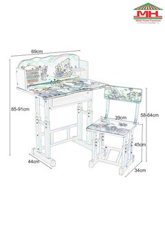 Multi Home Furniture MULTI HOME FURNITURE Kids Study Table And Chair Set Adjustable Height MH-ST41  - Image 4