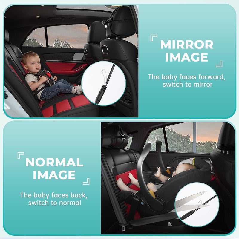 ACAUTO Baby Car Camera for 2 Kids69 Large HD Display Dual Channel Baby Monitor 1080P IR Night Vision Car Seat CameraEasy Install RearFacing View  Ideal for Kids and Pet Safety - Image 5