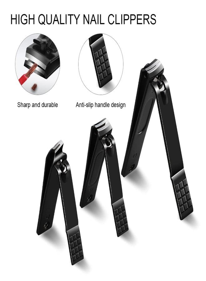 ZIZZON Manicure Set 18 in 1 Professional Pedicure Set Nail scissors Grooming Kit with Leather Travel Case (Black/Red) - Image 2