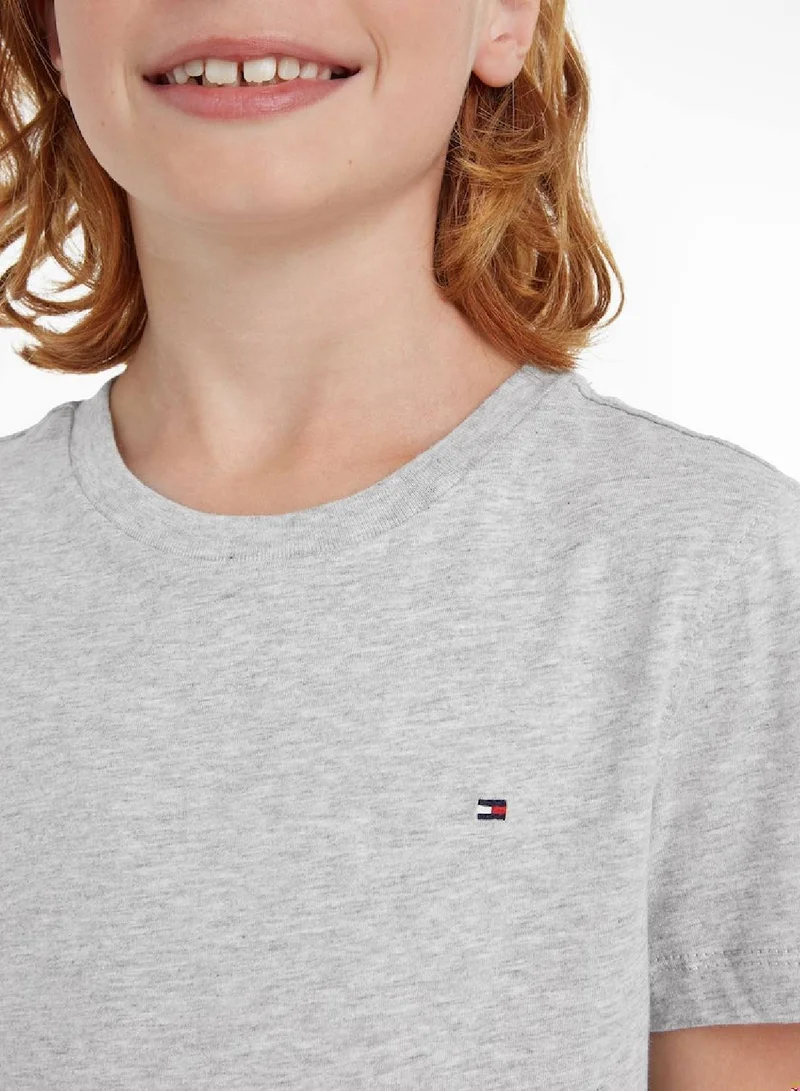 تومي هيلفيغر Boys' Short Sleeves T-Shirt - Cotton, Grey
