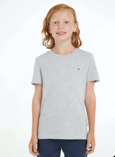 TOMMY HILFIGER Boys' Short Sleeves T-Shirt - Cotton, Grey