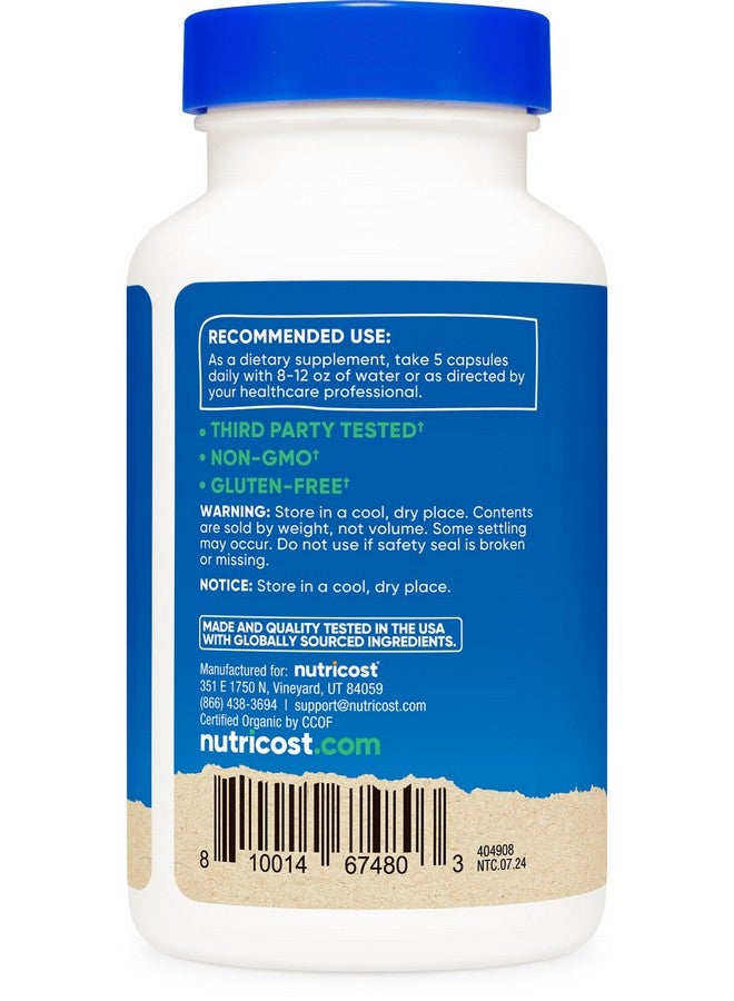 كبسولات الألياف Nutricost مع مكمل الألياف الحيوية 150 كبسولة - مكمل معتمد من CCOF، مصنوع من قشور السيليوم العضوية والخرشوف المقدسي العضوي، خالٍ من الجلوتين، 3 جرام لكل وجبة - Image 4