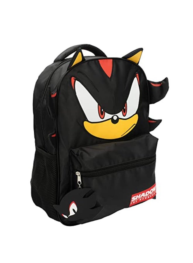 NIBEMINENT Shadow The Hedgehog Backpack for Boys & Girls, Shadow 16 Inch Schoolbag with 3D Features, Durable School Bag for Kids - Image 2