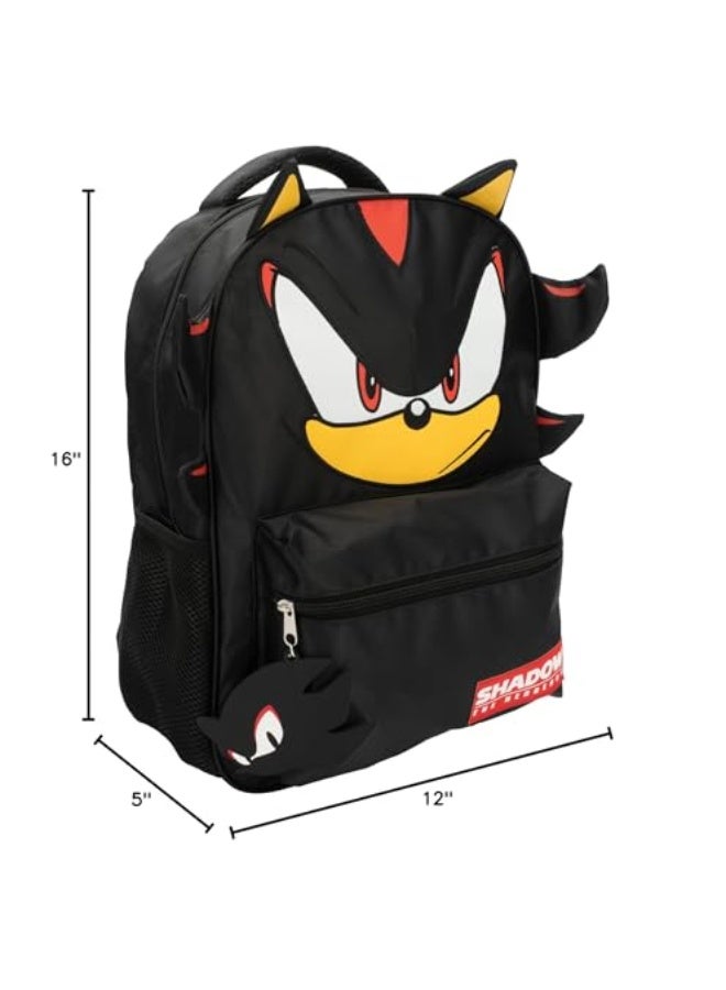 NIBEMINENT Shadow The Hedgehog Backpack for Boys & Girls, Shadow 16 Inch Schoolbag with 3D Features, Durable School Bag for Kids - Image 5