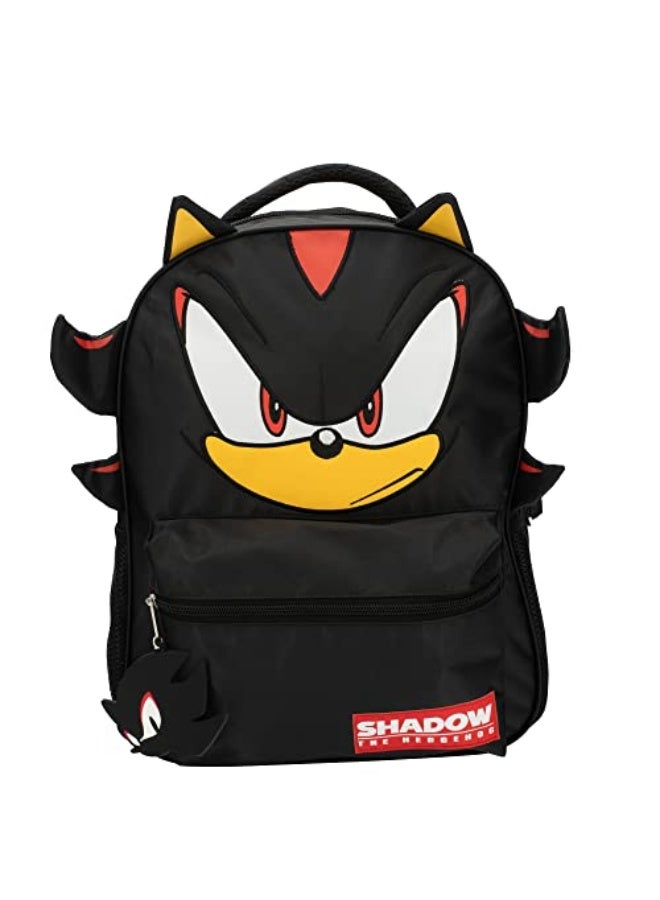 NIBEMINENT Shadow The Hedgehog Backpack for Boys & Girls, Shadow 16 Inch Schoolbag with 3D Features, Durable School Bag for Kids - Image 1