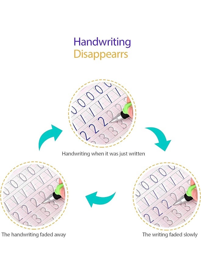 8 قطع دفتر نسخ سحري قابل لإعادة الاستخدام، دفاتر خط اليد، تصميم قالب الأخاديد ومساعد خط اليد، خط متصل للأطفال الصغار، التحكم في القلم العربي، التعليم المبكر ورياض الأطفال - Image 3