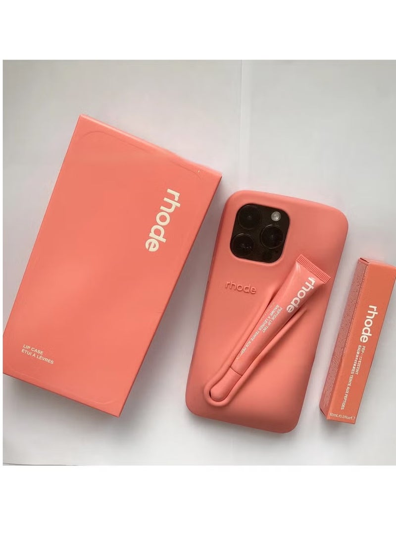 rhode - Peptide Lip Tint (PEACH PIT) + Summer Lip Case Case for iPhone (PEACH PIT) - Limited Edition - Image 1