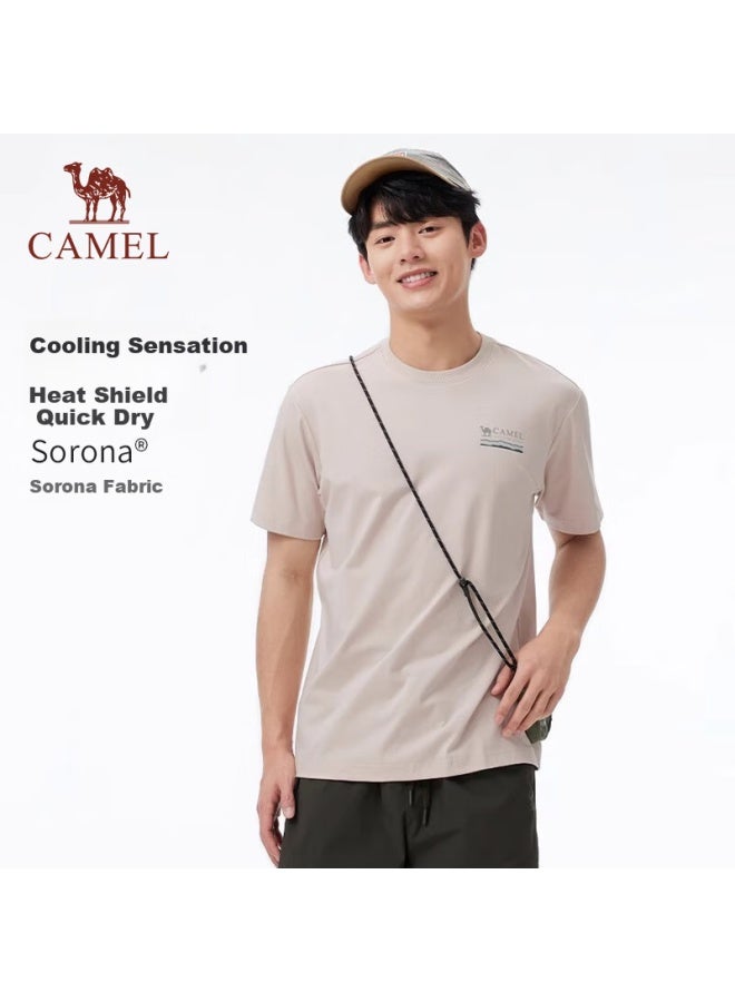Camel Outdoor Quick-Dry T-Shirt Casual Short Sleeve Round Neck Sorona Cotton T Cool Feeling Sun Protection Sports Short Sleeve A15Bavv023 - Image 1