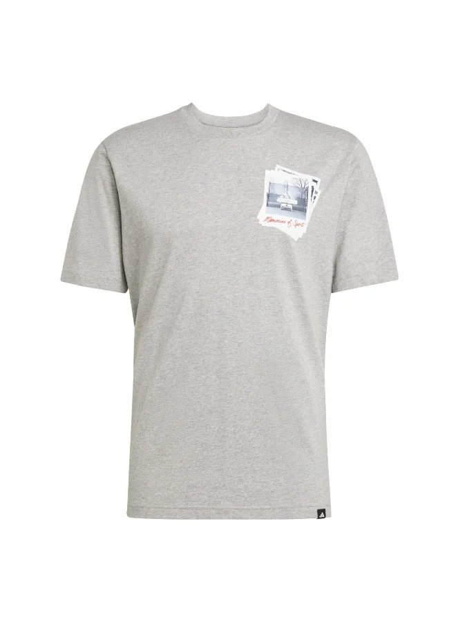 Adidas Adidas M Photo T Grey Graphic Tee (Short Sleeve) T-Shirts For Men