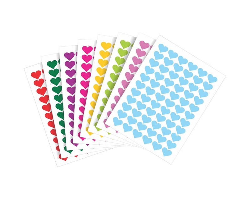 SVM CRAFT® Heart Stickers Valentine's Day Heart Scrapbook Stickers Love Shape Heart Self-Adhesive Stickers for DIY Valentine's Day 8 Colors Multi Colour (8 Sheet Size 4.5 in x 6 in) - Image 2