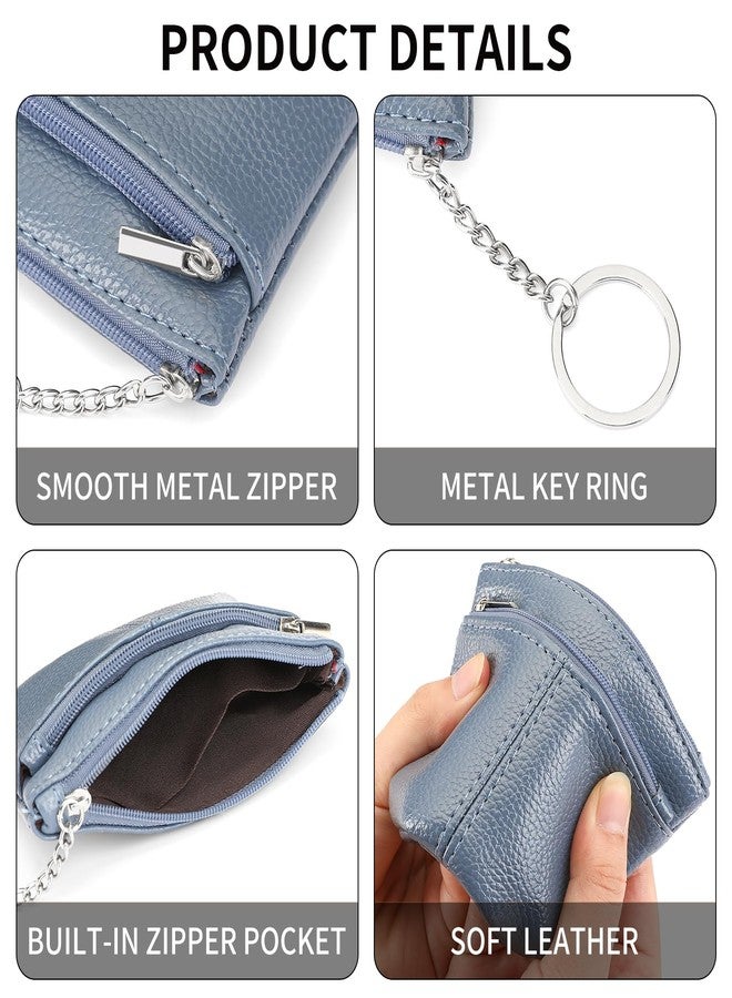 SENDEFN Leather Coin Purse for Women Small KeyChain Change Pouch Credit Card Holder - Image 3
