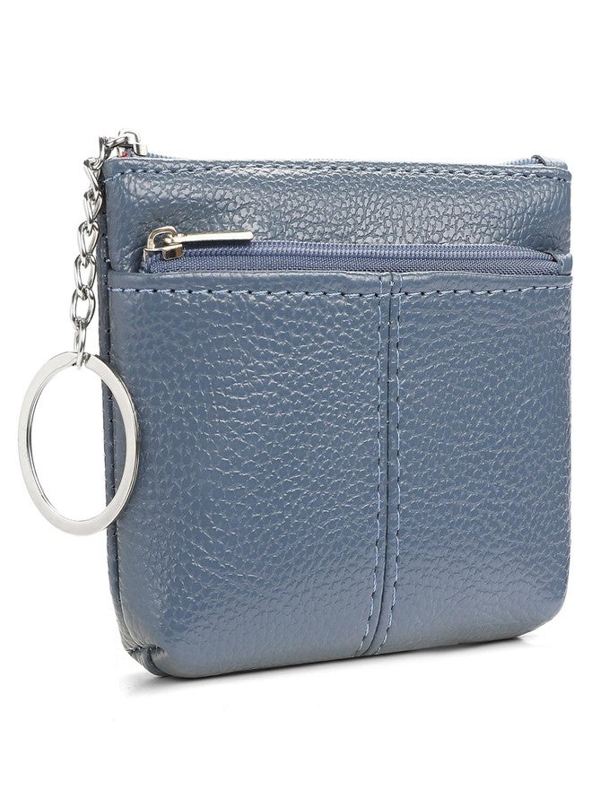 SENDEFN Leather Coin Purse for Women Small KeyChain Change Pouch Credit Card Holder - Image 1