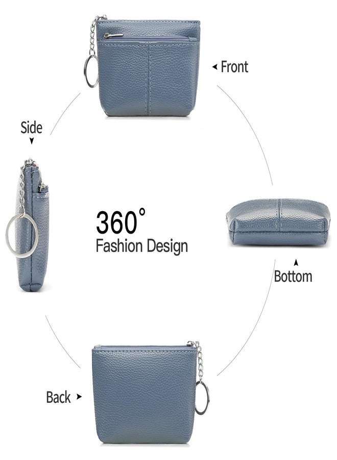 SENDEFN Leather Coin Purse for Women Small KeyChain Change Pouch Credit Card Holder - Image 2