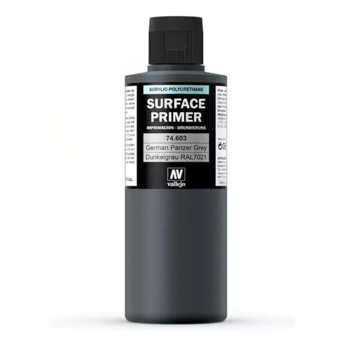 Vallejo - Surface Primer Color | German Panzer Grey 200 ml. (6.76 fl.oz.) | Matte Finish and Fast Drying | Perfect for Airbrushing and Great Adhesion to Figurines and Scale Models - Image 2